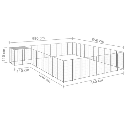 Hundegård sølv 25,41 m² stål