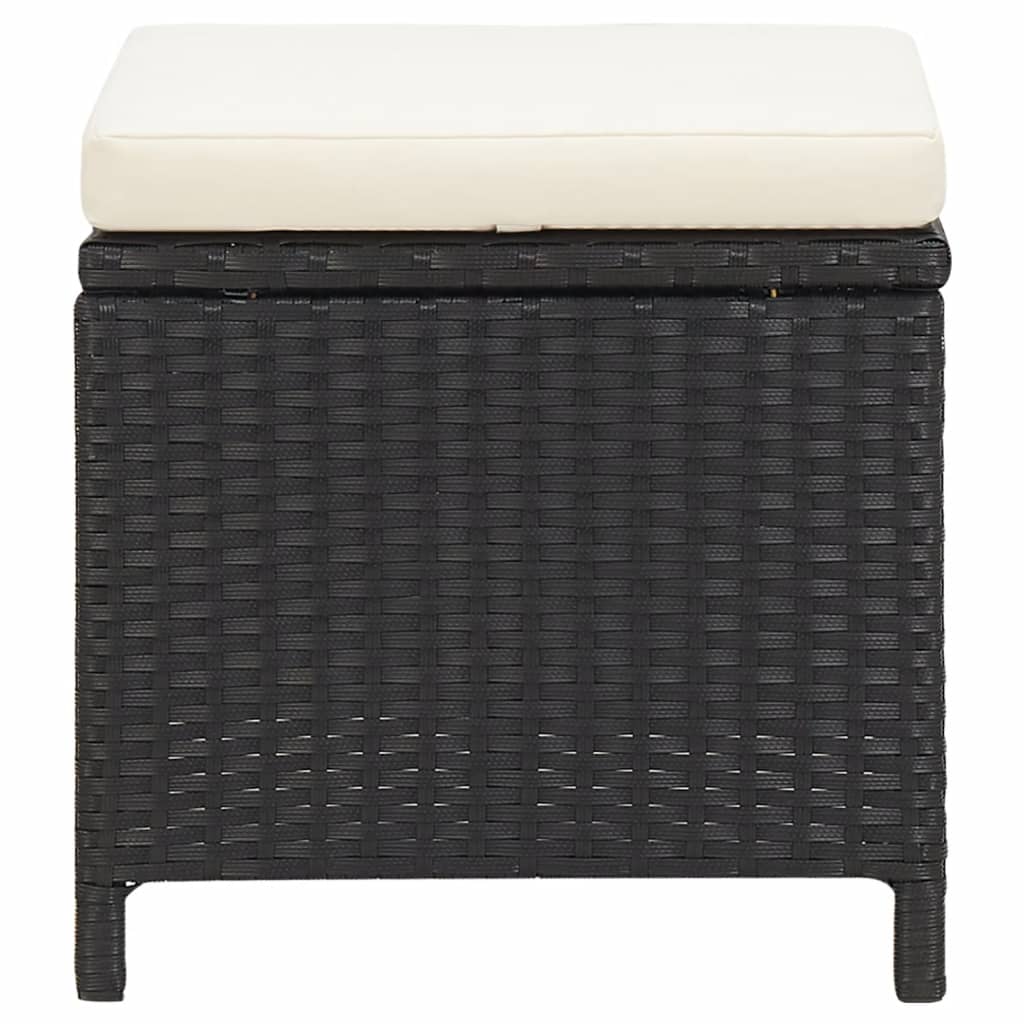 Hagekrakker med puter 4 stk polyrotting svart