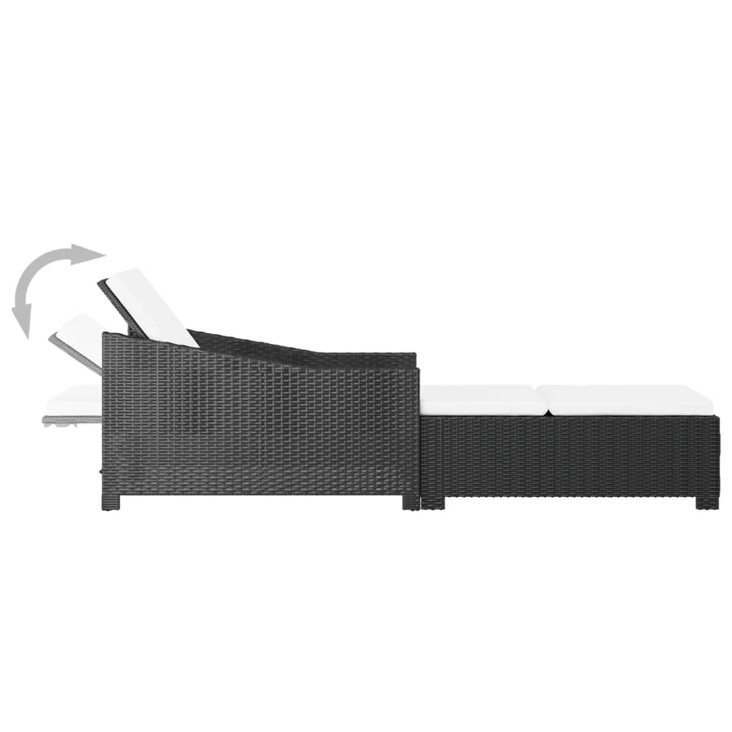 Solseng med kremhvit pute polyrotting svart