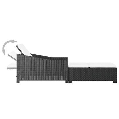 Solseng med kremhvit pute polyrotting svart