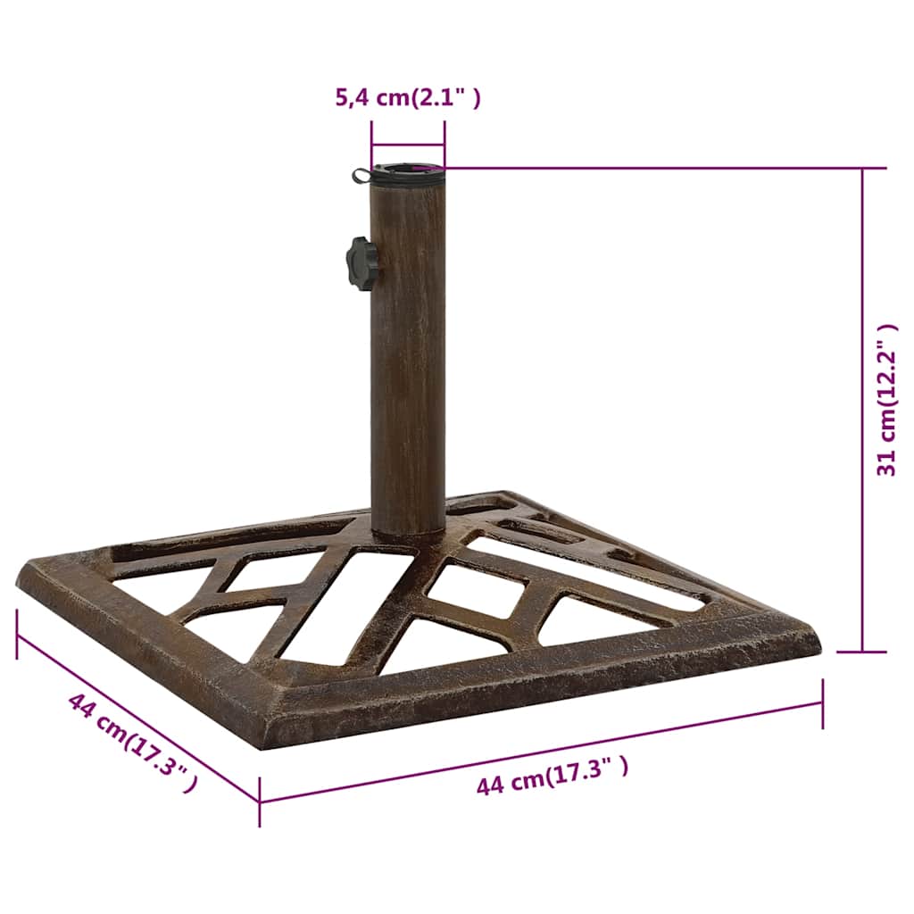 Parasollbase bronse 44x44x31 cm støpejern