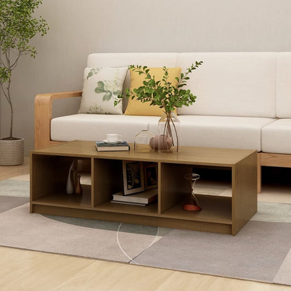 Salongbord 110x50x34 cm heltre furu honningbrun