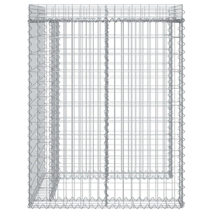 Gabionvegg for søppelkasse 110x91x120 cm galvanisert jern