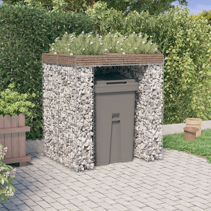 Gabionvegg for søppelkasse 110x91x120 cm galvanisert jern
