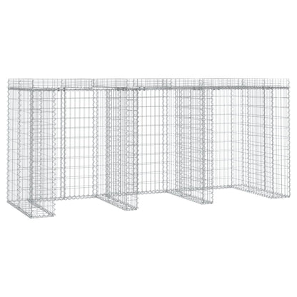 Gabionvegg for søppelkasse 270x91x120 cm galvanisert jern