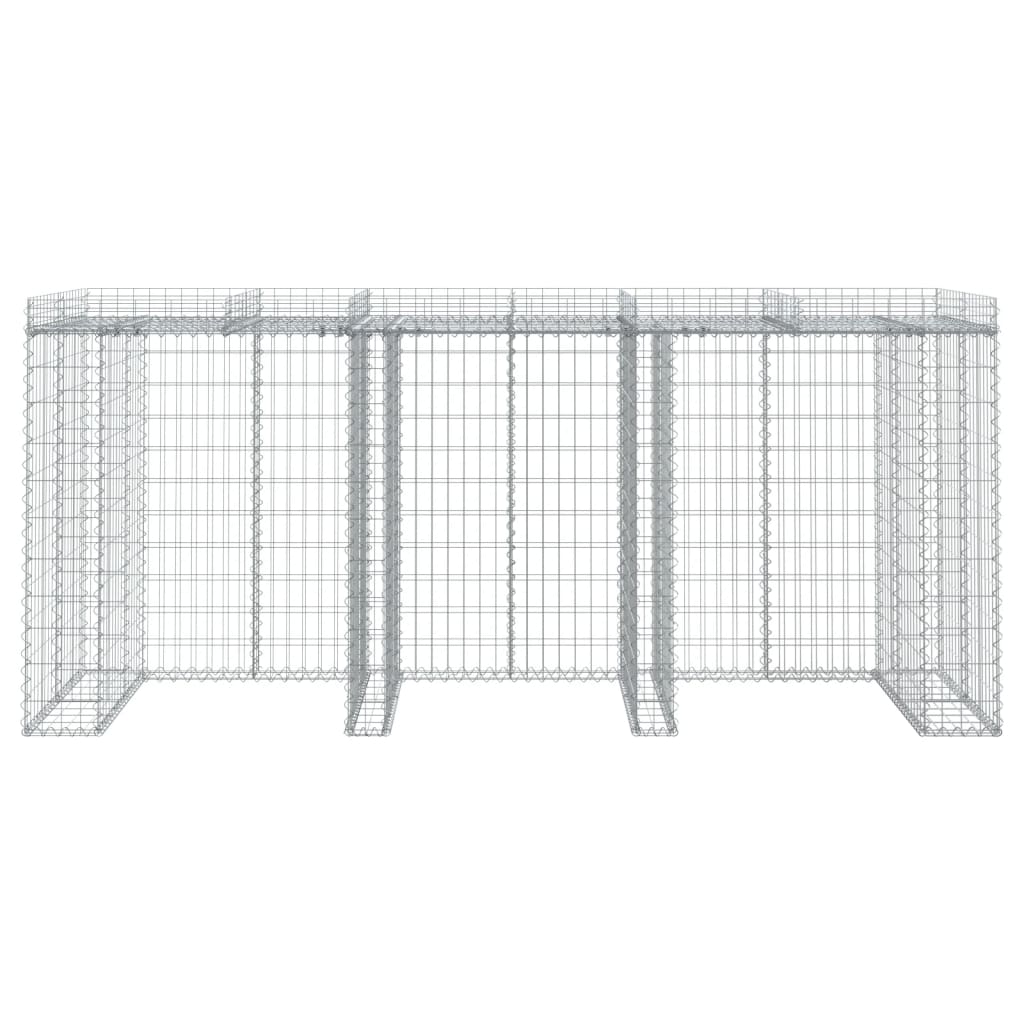 Gabionvegg for søppelkasse 270x91x120 cm galvanisert jern