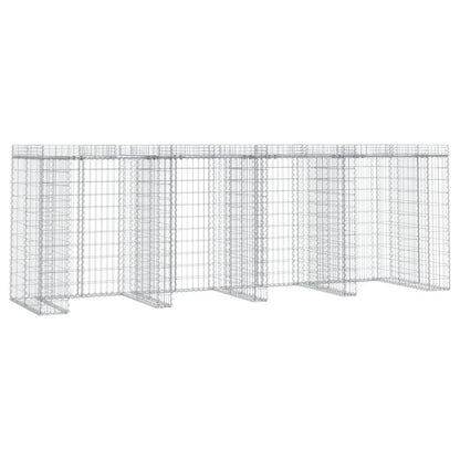 Gabionvegg for søppelkasse 350x91x120 cm galvanisert jern
