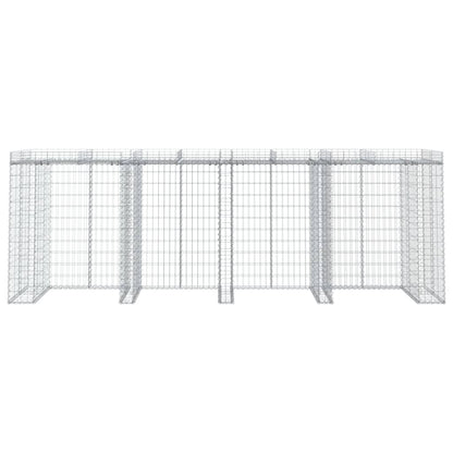 Gabionvegg for søppelkasse 350x91x120 cm galvanisert jern