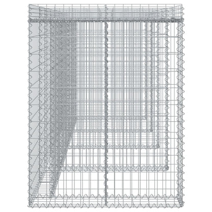 Gabionvegg for søppelkasse 350x91x120 cm galvanisert jern