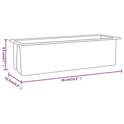 Blomsterkasser for europaller 12 stk grå 36x13,5x9,5 cm PP
