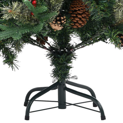 Juletre med kongler grønn 120 cm PVC og PE