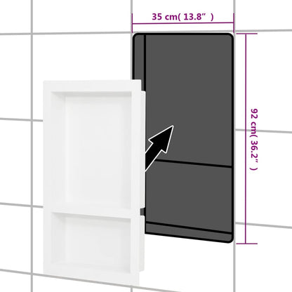 Veggnisjer til dusj med 2 rom høyglans hvit 41x69x9 cm