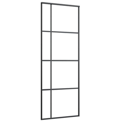 Skyvedør frostet ESG-glass og aluminium 76x205 cm svart