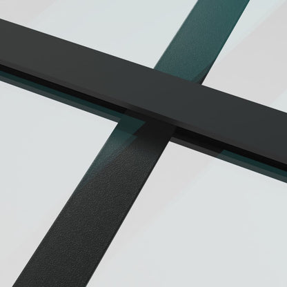 Skyvedør frostet ESG-glass og aluminium 76x205 cm svart