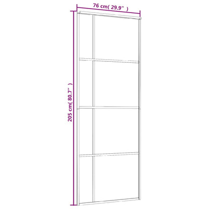 Skyvedør frostet ESG-glass og aluminium 76x205 cm svart