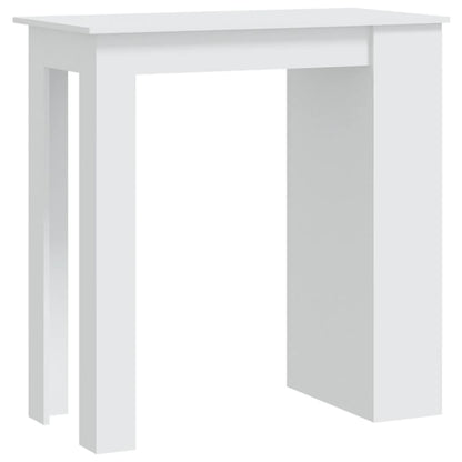 Barbord med oppbevaring hvit 102x50x103,5 cm konstruert tre