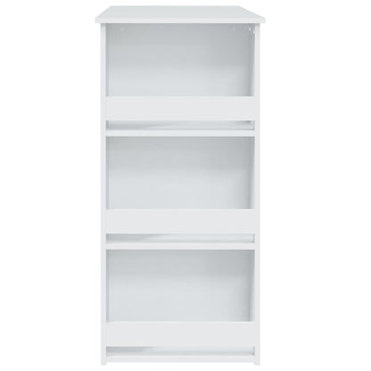 Barbord med oppbevaring hvit 102x50x103,5 cm konstruert tre