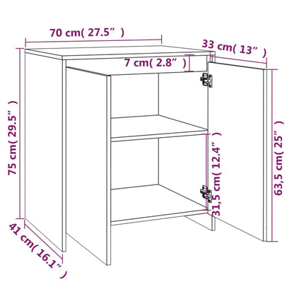 Skjenk brun eik 70x41x75 cm konstruert tre