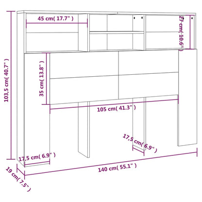 Sengegavlskap sonoma eik 140x19x103,5 cm