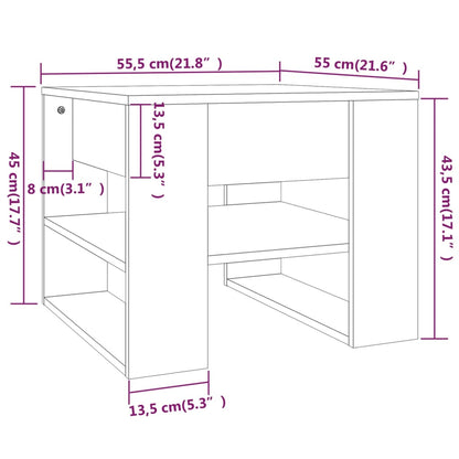 Salongbord brun eik 55,5x55x45 cm konstruert tre