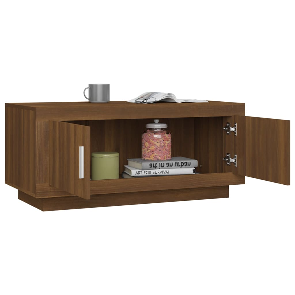 Salongbord brun eik 102x50x45 cm konstruert tre