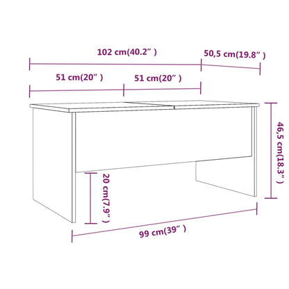 Salongbord sonoma eik 102x50,5x46,5 cm konstruert tre