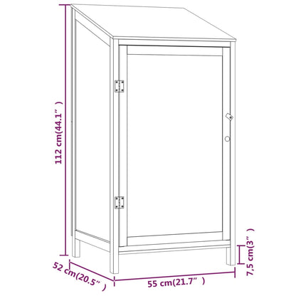 Hageskur hvit 55x52x112 cm heltre gran