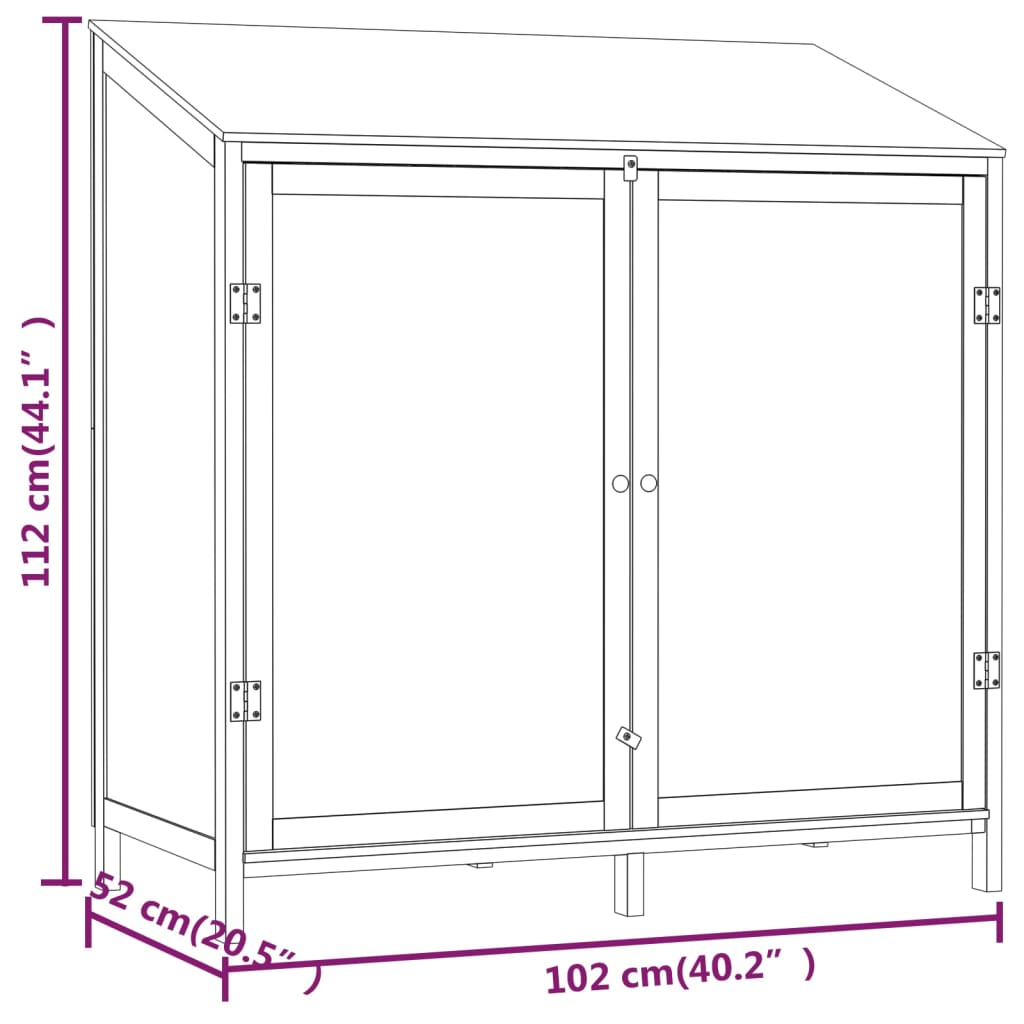 Hageskur 102x52x112 cm heltre gran