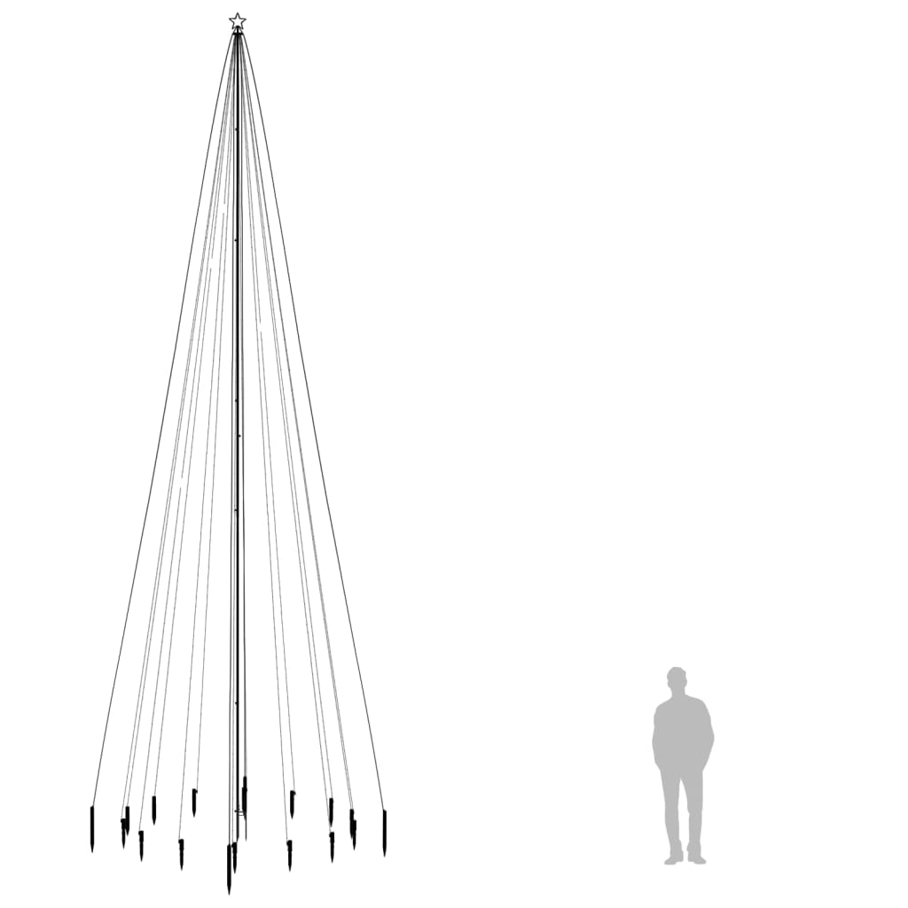 Juletre med bakkeplugg blå 1134 lysdioder 800 cm