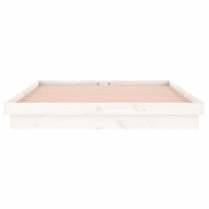 Sengeramme med LED hvit 120x200 cm heltre