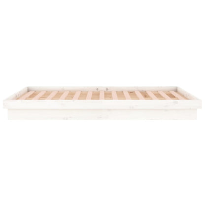 Sengeramme med LED hvit 120x200 cm heltre