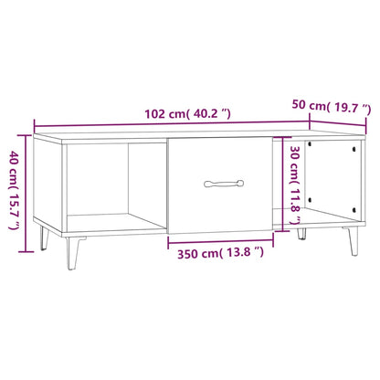 Salongbord svart 102x50x40 cm konstruert tre