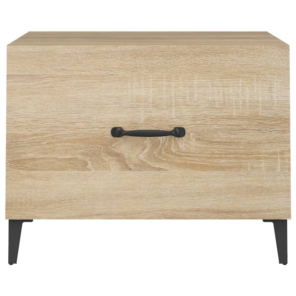 Salongbord med metallben 2 stk sonoma eik 50x50x40 cm