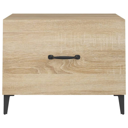 Salongbord med metallben 2 stk sonoma eik 50x50x40 cm