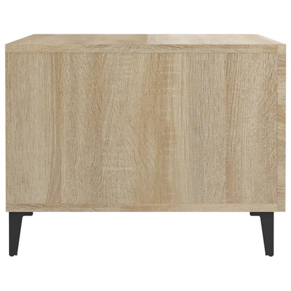 Salongbord med metallben 2 stk sonoma eik 50x50x40 cm