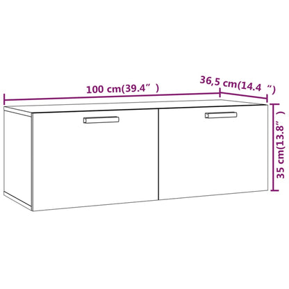 Veggskap brun eik 100x36,5x35 cm konstruert tre