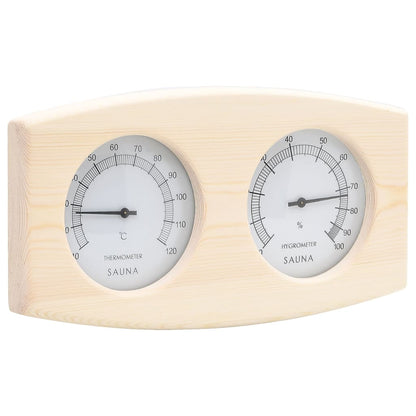 2-i-1 Hygrometer og timeglass til badstue heltre furu
