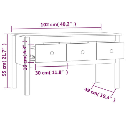 Salongbord grå 102x49x55 cm heltre furu