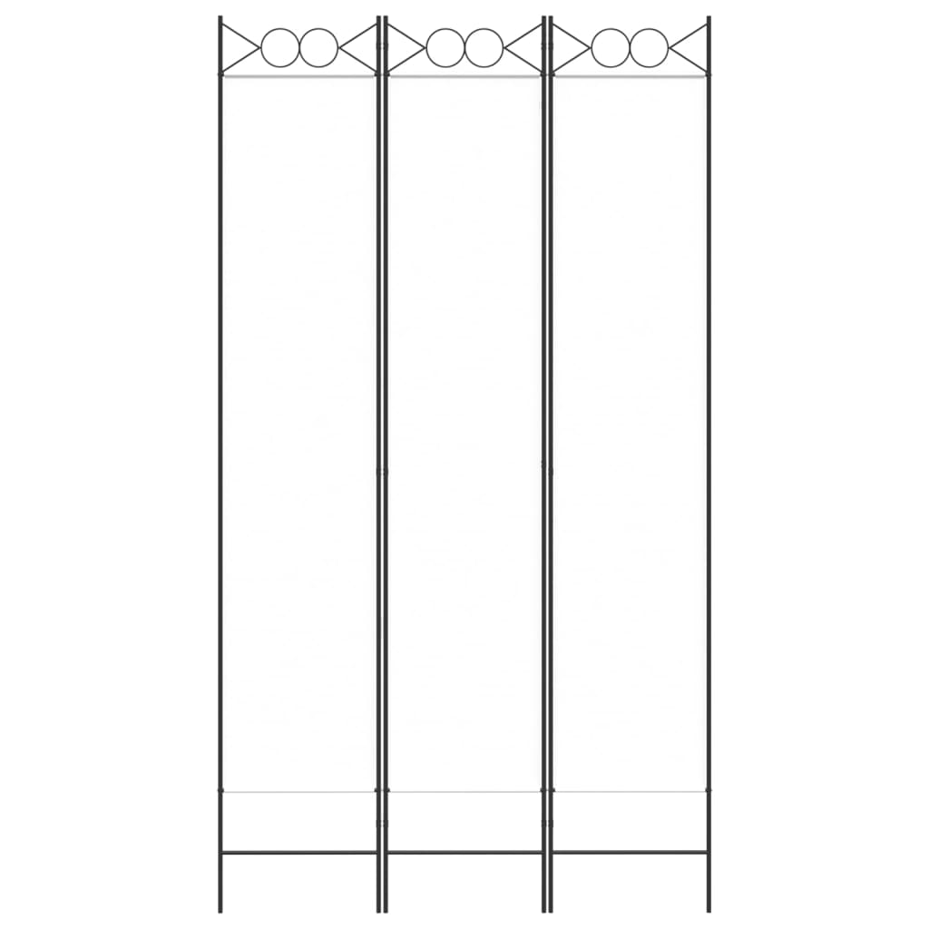 Romdeler 3 paneler hvit 120x220 cm stoff