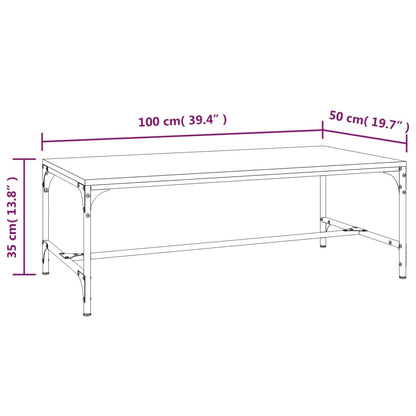 Salongbord røkt eik 100x50x35 cm konstruert tre
