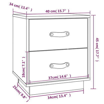  vidaXL Nattbord hvit 40x34x45 cm heltre furu