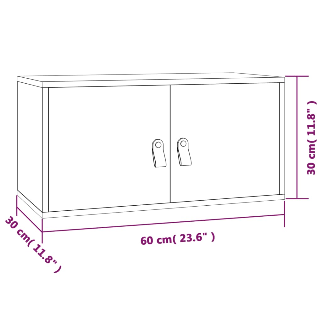 Veggskap 60x30x30 cm heltre furu