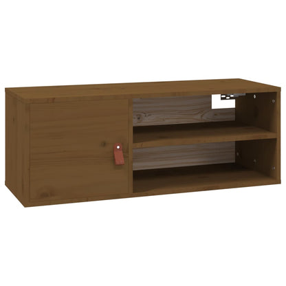 Veggskap 2 stk honningbrun 80x30x30 cm heltre furu