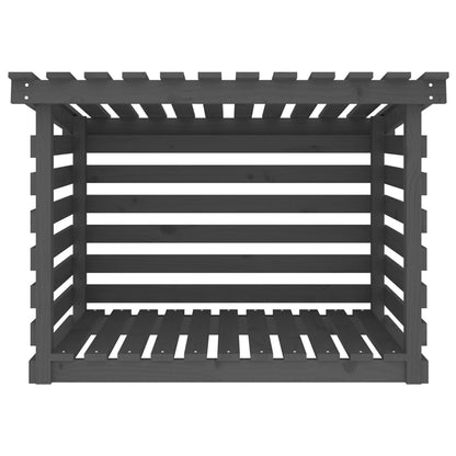 Vedstativ grå 108x73x79 cm heltre furu