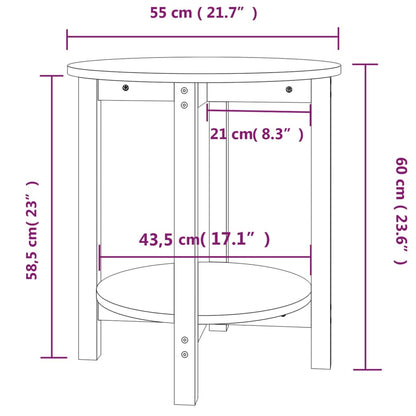 Salongbord honningbrun Ø 55x60 cm heltre furu