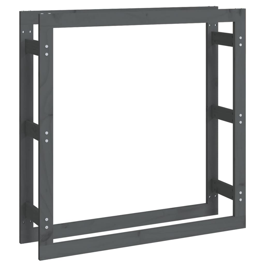 Vedstativ grå 100x25x100 cm heltre furu