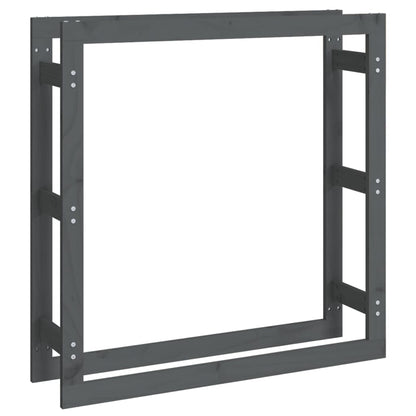 Vedstativ grå 100x25x100 cm heltre furu