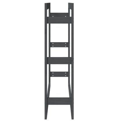 Vedstativ grå 100x25x100 cm heltre furu