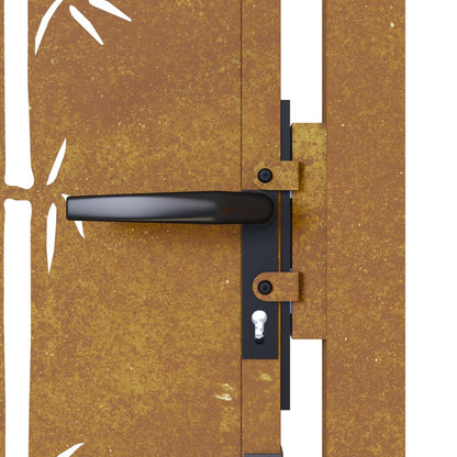 Hageport 105x130 cm cortenstål bambusdesign