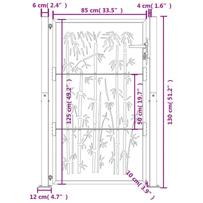Hageport 105x130 cm cortenstål bambusdesign